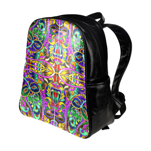 Oriental Ornaments Mosaic multicolored Multi-Pockets Backpack (Model 1636)