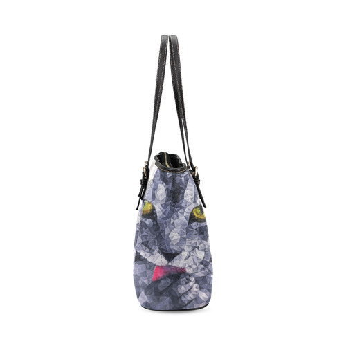 cat tongue Leather Tote Bag/Small (Model 1640)
