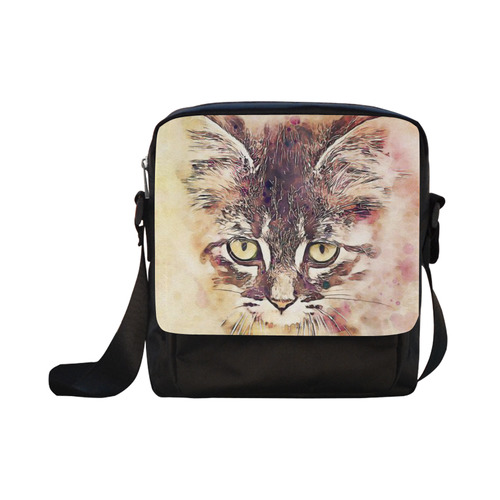 watercolor cat Crossbody Nylon Bags (Model 1633)