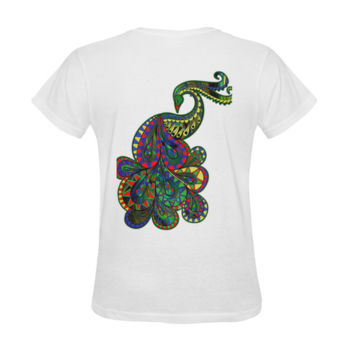 Abstract peacock drawing Sunny Women's T-shirt (Model T05)