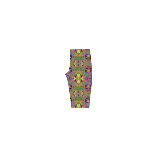 Swathed in Colors Fractal Abstract Hestia Cropped Leggings (Model L03)