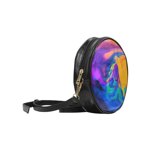 The PERFECT WAVE abstract multicolored Round Sling Bag (Model 1647)