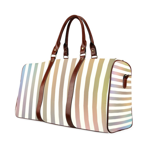 Pastel Stripes Waterproof Travel Bag/Large (Model 1639)