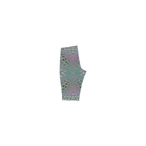 Multicolored Hologram Butterfly Fractal Abstract Hestia Cropped Leggings (Model L03)
