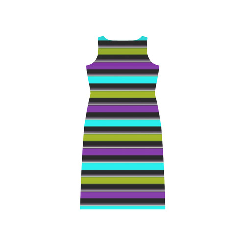 retro stripe 1 Phaedra Sleeveless Open Fork Long Dress (Model D08)