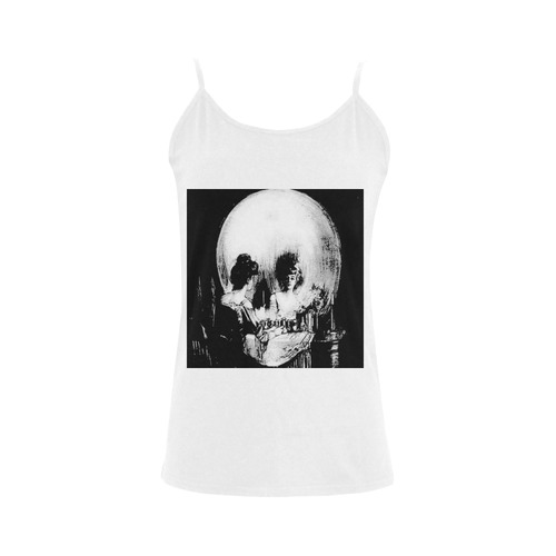 All Is Vanity Halloween Life, Death, and Existence Women's Spaghetti Top (USA Size) (Model T34)