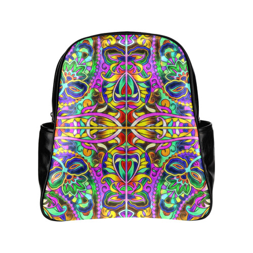 Oriental Ornaments Mosaic multicolored Multi-Pockets Backpack (Model 1636)