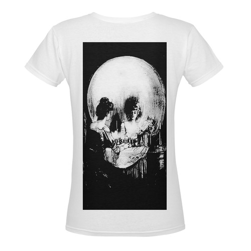 All Is Vanity Halloween Life, Death, and Existence Women's Deep V-neck T-shirt (Model T19)