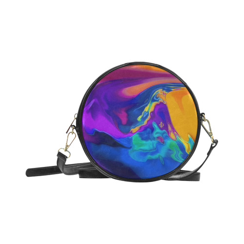 The PERFECT WAVE abstract multicolored Round Sling Bag (Model 1647)