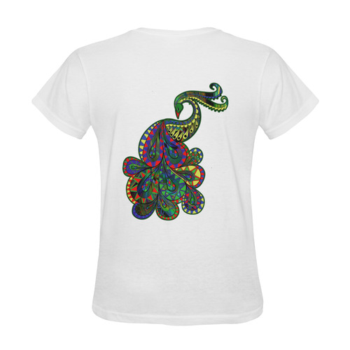 Abstract peacock drawing Sunny Women's T-shirt (Model T05)