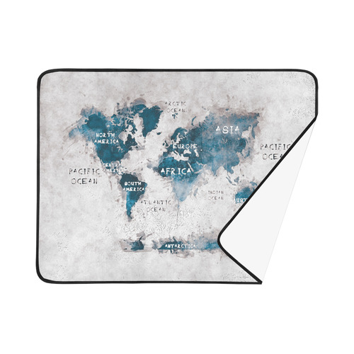 world map OCEANS and continents Beach Mat 78"x 60"