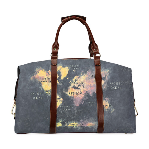 world map OCEANS and continents Classic Travel Bag (Model 1643)