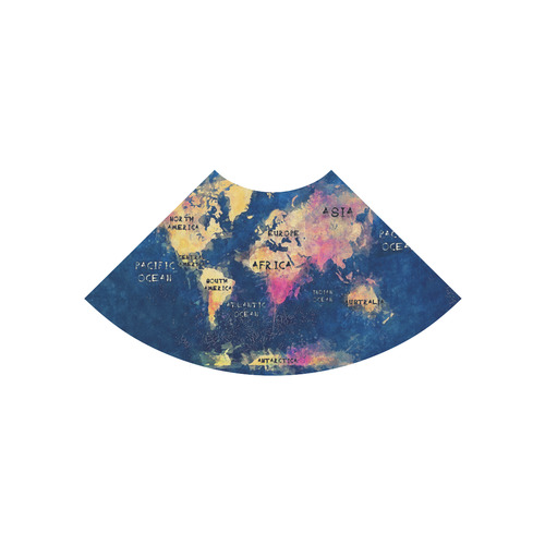 world map oceans and continents Atalanta Casual Sundress(Model D04)