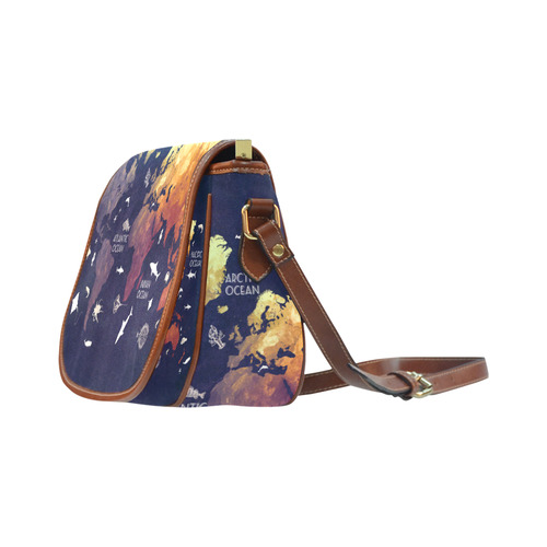 ocean world map Saddle Bag/Large (Model 1649)