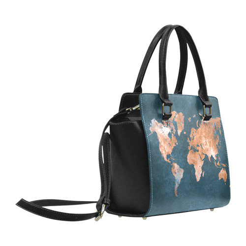 world map Classic Shoulder Handbag (Model 1653)