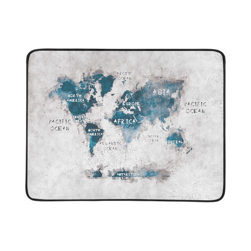 world map OCEANS and continents Beach Mat 78"x 60"