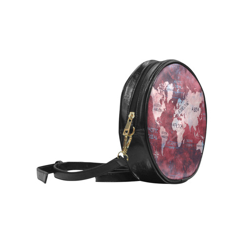 world map Round Sling Bag (Model 1647)