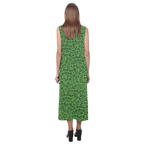 Vintage Flowers Ivy Green Phaedra Sleeveless Open Fork Long Dress (Model D08)