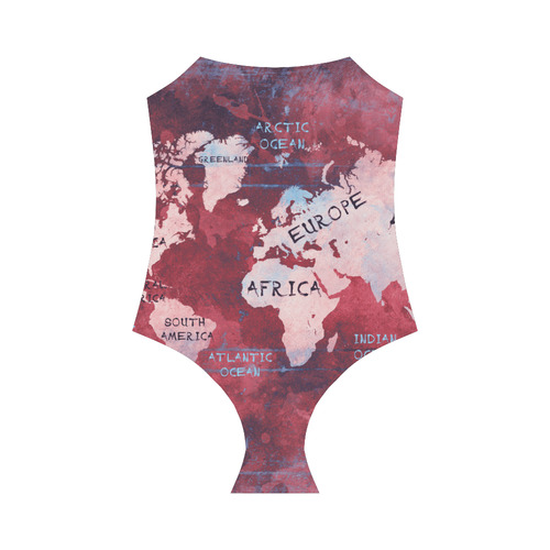 world map Strap Swimsuit ( Model S05)