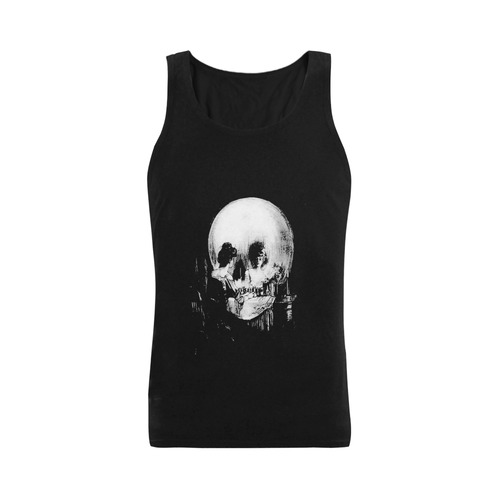 All Is Vanity Halloween Life, Death, and Existence Men's Shoulder-Free Tank Top (Model T33)