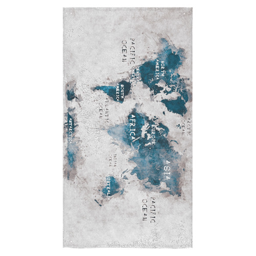 world map OCEANS and continents Bath Towel 30"x56"
