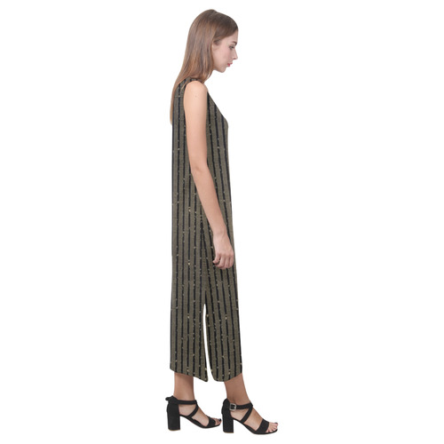 Sepia Stripe Phaedra Sleeveless Open Fork Long Dress (Model D08)