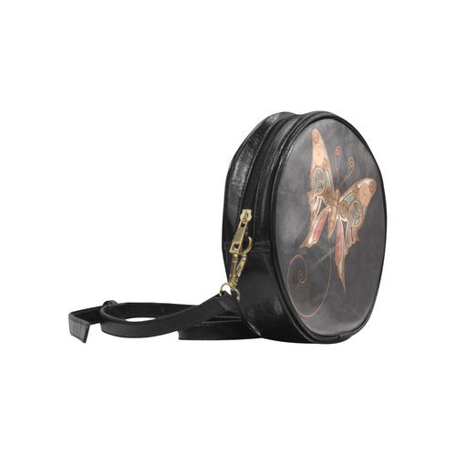 Steampunk Mechanical Butterfly by ArtformDesigns Round Sling Bag (Model 1647)