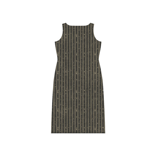 Sepia Stripe Phaedra Sleeveless Open Fork Long Dress (Model D08)