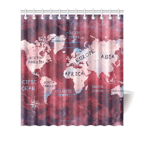 world map Shower Curtain 66"x72"