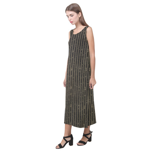 Sepia Stripe Phaedra Sleeveless Open Fork Long Dress (Model D08)