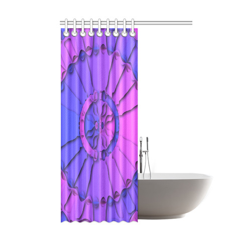 Abstract Mandala Psychedelic Shadow Pink Blue Shower Curtain 48"x72"