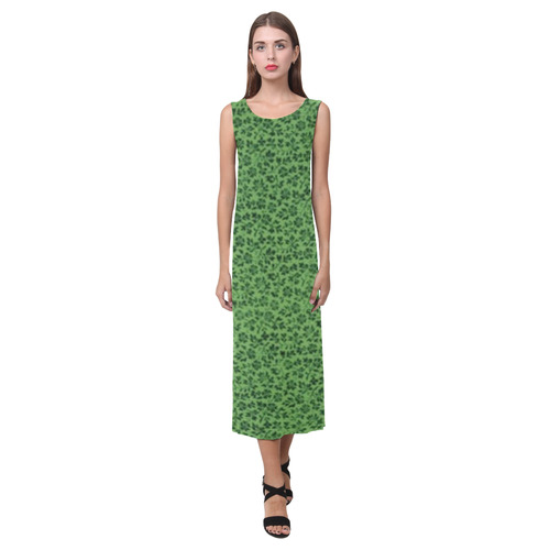 Vintage Flowers Ivy Green Phaedra Sleeveless Open Fork Long Dress (Model D08)