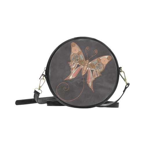 Steampunk Mechanical Butterfly by ArtformDesigns Round Sling Bag (Model 1647)