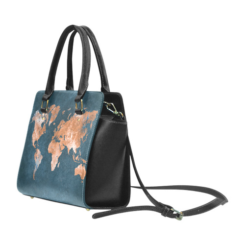 world map Classic Shoulder Handbag (Model 1653)