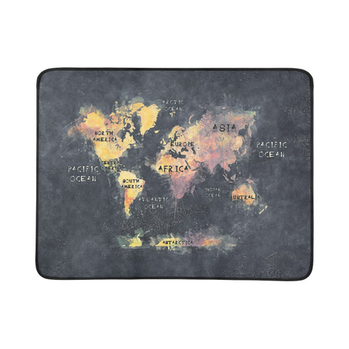 world map OCEANS and continents Beach Mat 78"x 60"