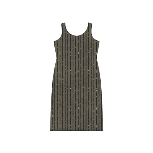 Sepia Stripe Phaedra Sleeveless Open Fork Long Dress (Model D08)