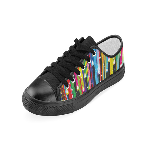 Colorful Stripes and Drops Women's Classic Canvas Shoes (Model 018)