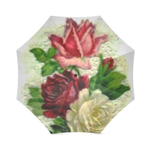 Vintage Lace and Roses Foldable Umbrella (Model U01)