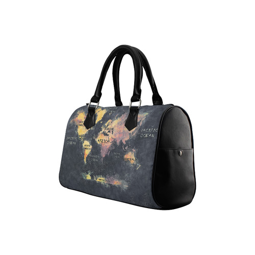 world map OCEANS and continents Boston Handbag (Model 1621)