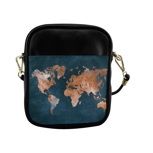 world map Sling Bag (Model 1627)