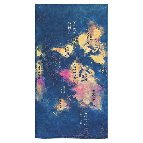 world map oceans and continents Bath Towel 30"x56"