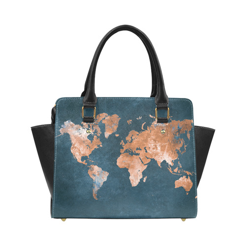 world map Classic Shoulder Handbag (Model 1653)