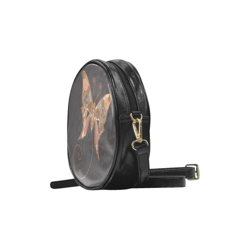 Steampunk Mechanical Butterfly by ArtformDesigns Round Sling Bag (Model 1647)