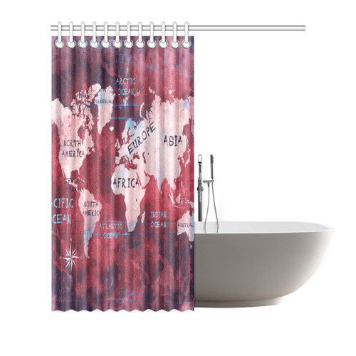 world map Shower Curtain 66"x72"