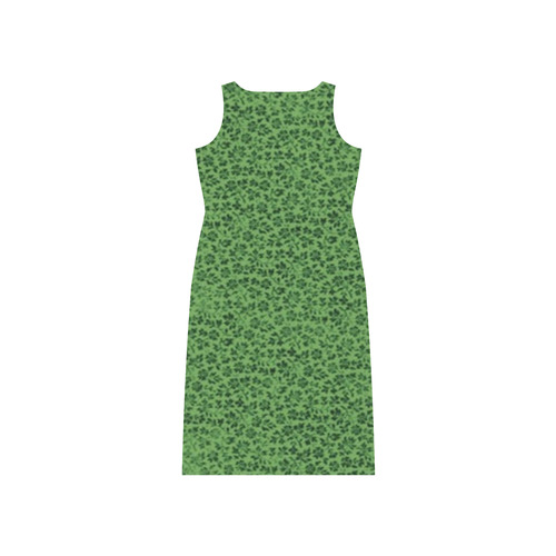 Vintage Flowers Ivy Green Phaedra Sleeveless Open Fork Long Dress (Model D08)