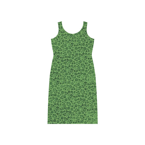 Vintage Flowers Ivy Green Phaedra Sleeveless Open Fork Long Dress (Model D08)