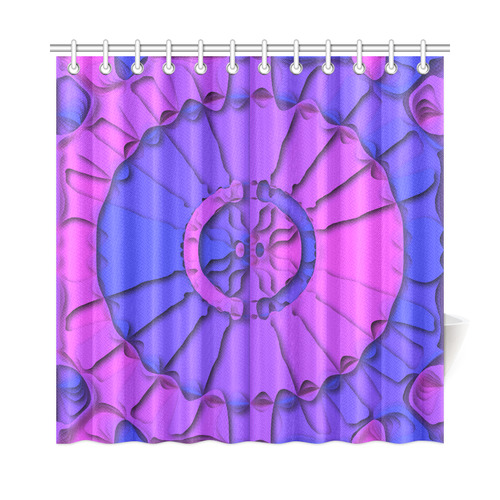 Abstract Mandala Psychedelic Shadow Pink Blue Shower Curtain 72"x72"