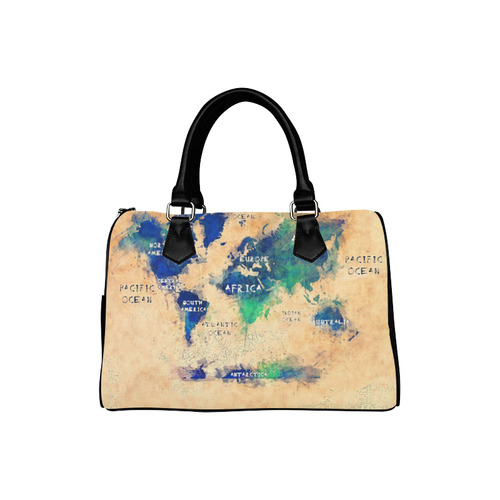 world map OCEANS and continents Boston Handbag (Model 1621)