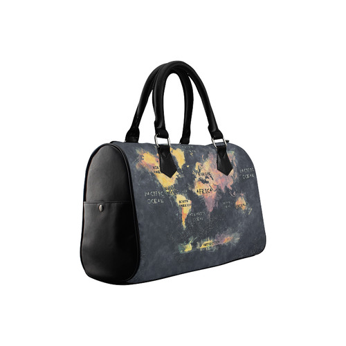 world map OCEANS and continents Boston Handbag (Model 1621)