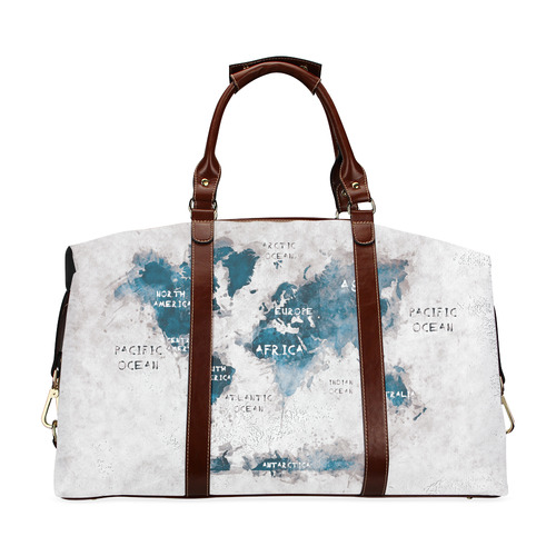 world map OCEANS and continents Classic Travel Bag (Model 1643)